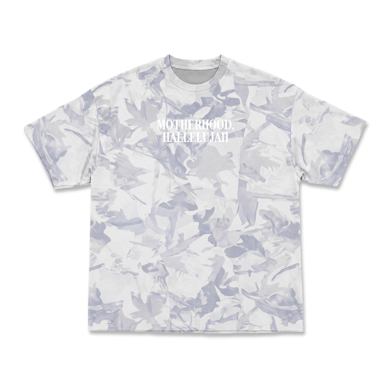 Vintage Camo MOTHERHOOD HALLELUJAH Print T-Shirt - Ice Blue Camo - 3XL - image 4