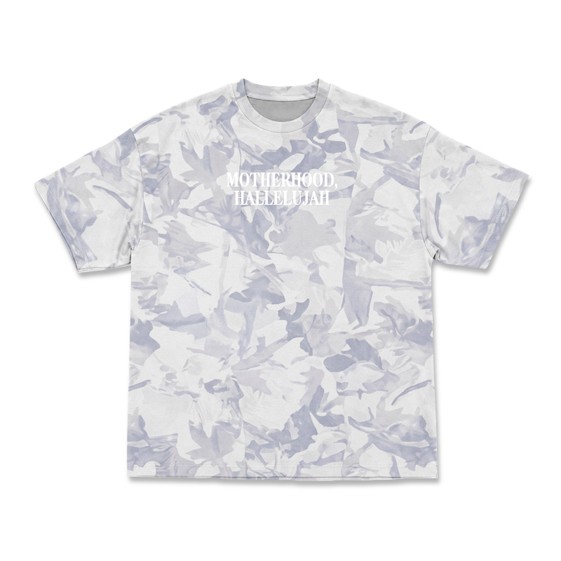 Vintage Camo MOTHERHOOD HALLELUJAH Print T-Shirt - Ice Blue Camo - 3XL - image 4