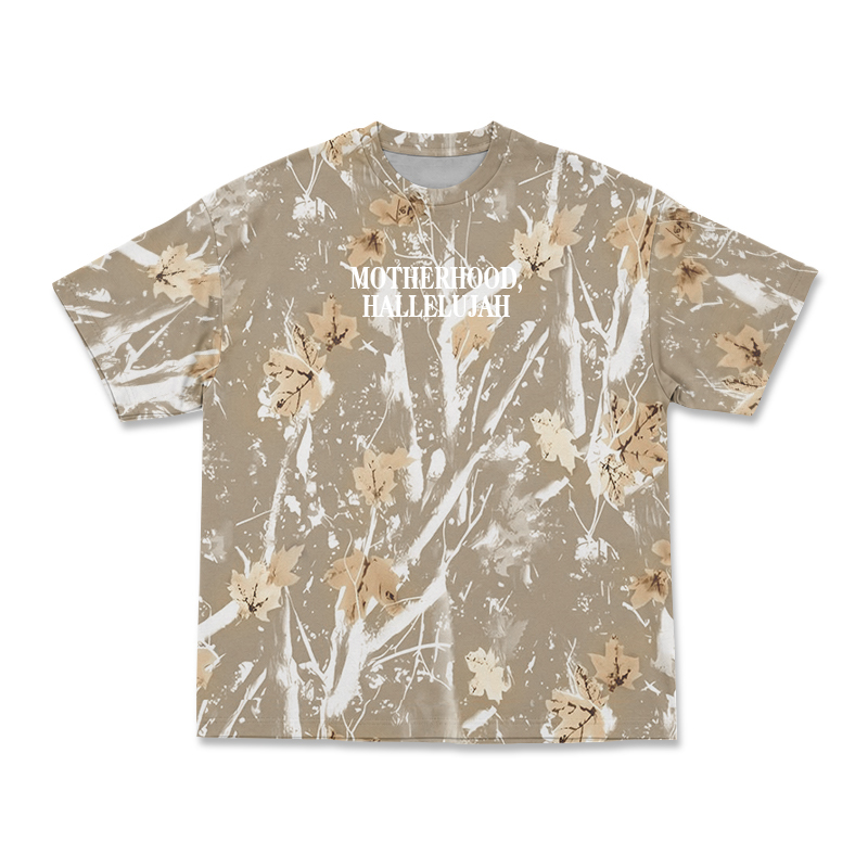 Vintage Camo MOTHERHOOD HALLELUJAH Print T-Shirt - Khaki Camo - 3XL - image 12