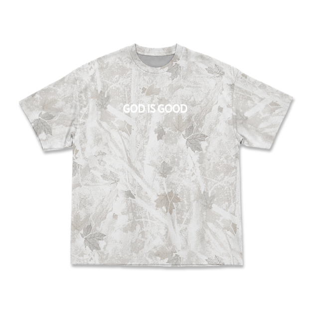 GOD IS GOOD Camo Print T-shirt - Light Gray Camo - 5XL - image 5