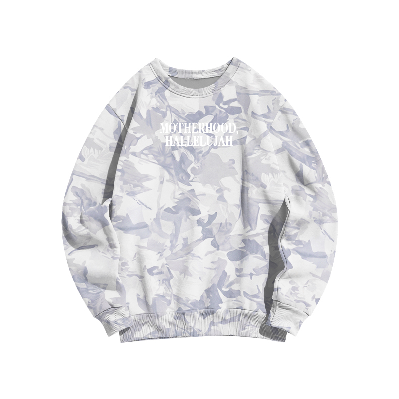Vintage Camo MOTHERHOOD HALLELUJAH  Print Sweatshirt - Light Blue Camo - 3XL - image 5