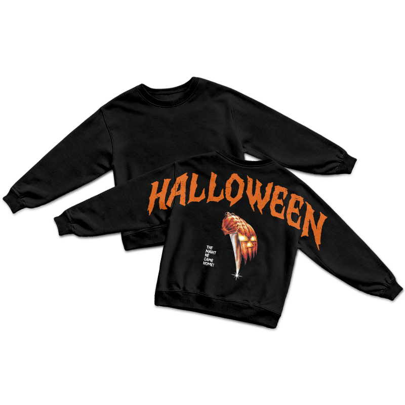 Streetwear Halloween Back Print Round Neck Sweatshirt - Black - US16-18(2XL) - image 1
