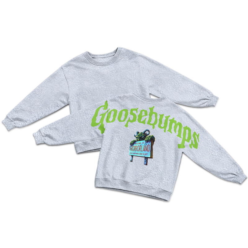 Vintage Goosebumps Back Graphic Round Neck Sweatshirt - Grey - US16-18(2XL) - image 2