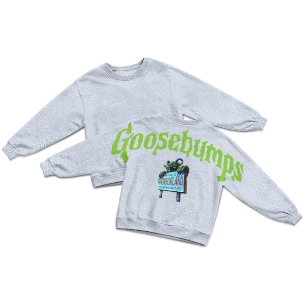 Vintage Goosebumps Back Graphic Round Neck Sweatshirt - Grey - US16-18(2XL) - image 2