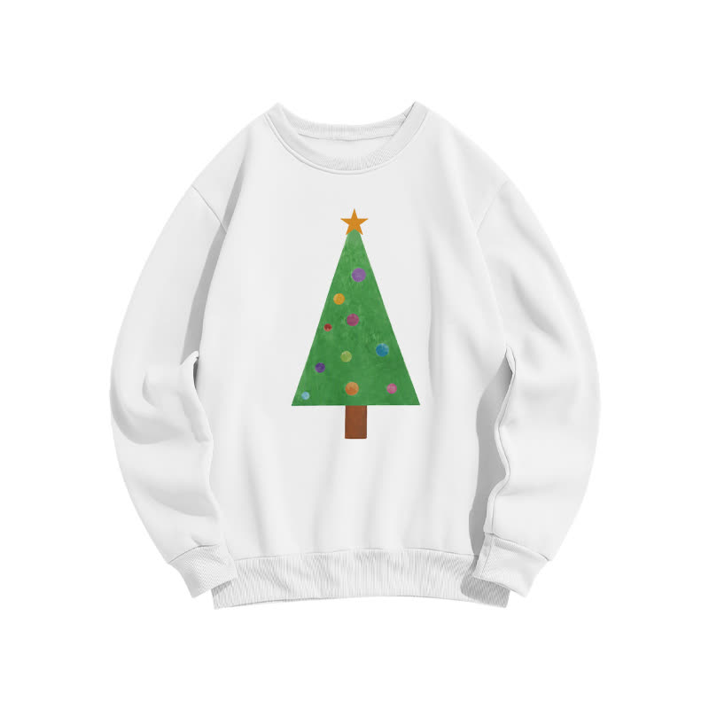 Casual Christmas Tree Graphic Round Neck Sweatshirt - White - US16-18(2XL) - image 3
