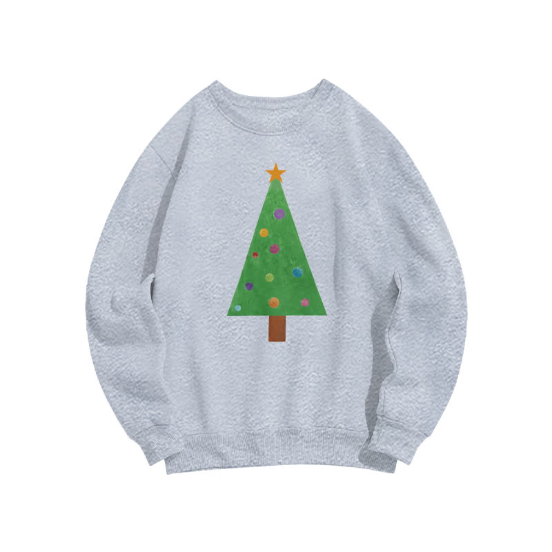 Casual Christmas Tree Graphic Round Neck Sweatshirt - Grey - US16-18(2XL) - image 7