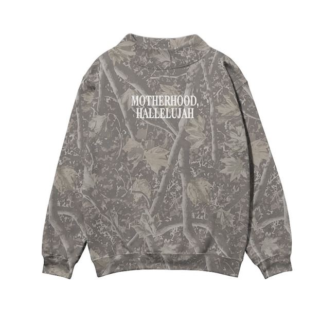 Vintage Camo MOTHERHOOD HALLELUJAH Print Mock Neck Sweatshirt - image 4