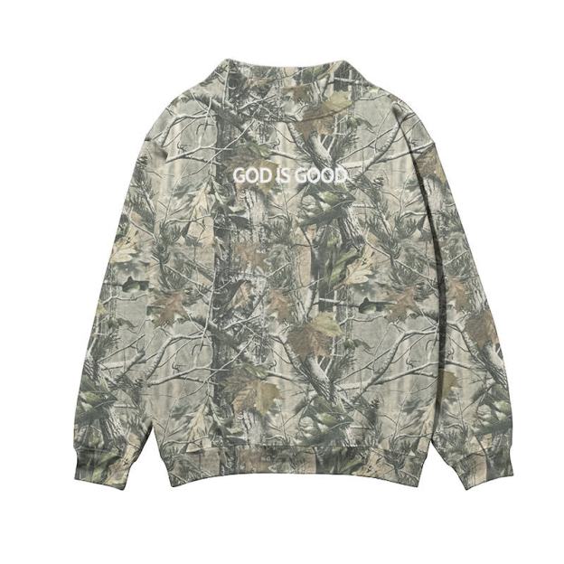 GOD IS GOOD Camo Mock Neck Sweatshirt - Khaki - 3XL - image 2
