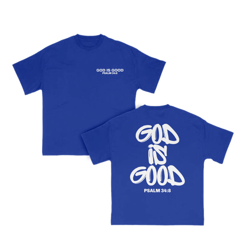 Unisex God Is Good Print T-shirt - Blue - US16-18(2XL) - image 8