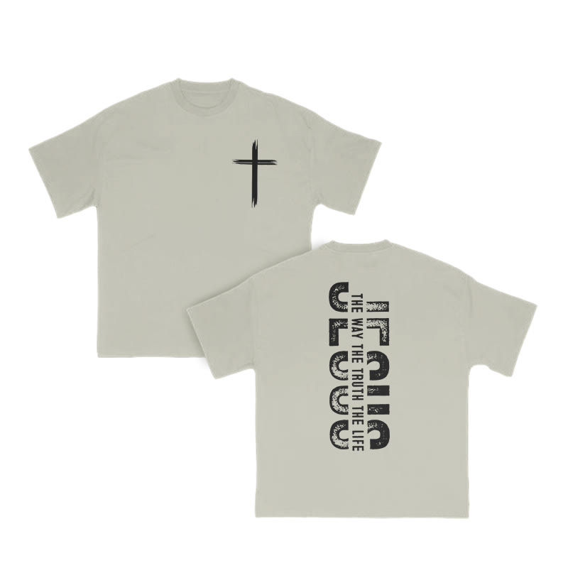 Unisex 100% Cotton The Way The Truth The Life Print T-shirt - Warm Grey - US16-18(2XL) - image 5