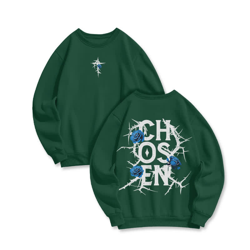 Unisex 100% Cotton Jesus Chosen Print Sweatshirt - Green - US16-18(2XL) - image 4