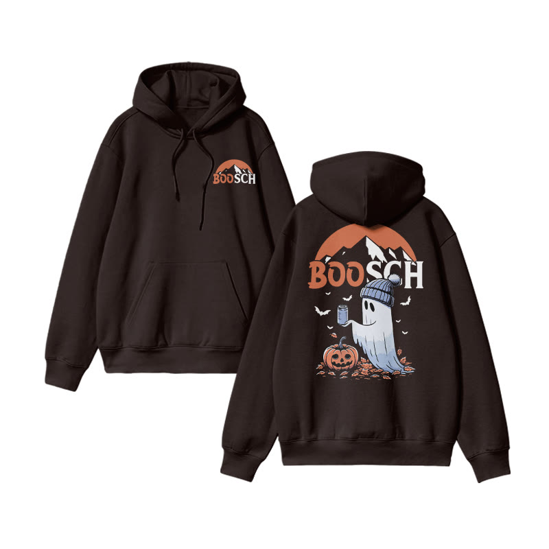 Unisex Funny Boosch Pumpkin Halloween Print Hoodie - Coffee - US16-18(2XL) - image 6