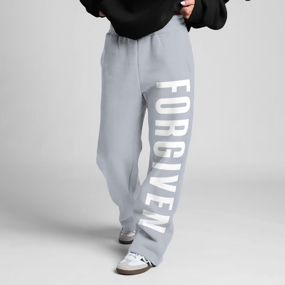 Forgiven Print Straight-leg Sweatpants - Grey - 5XL - image 4