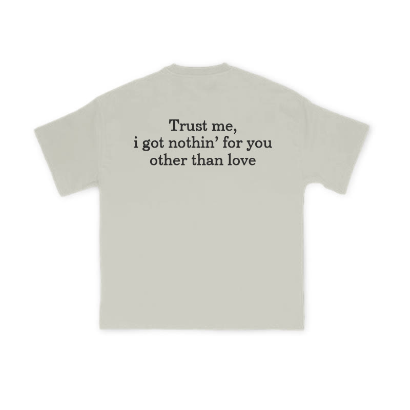 Unisex 100% Cotton Trust Me Print T-shirt - Warm Grey - US16-18(2XL) - image 4