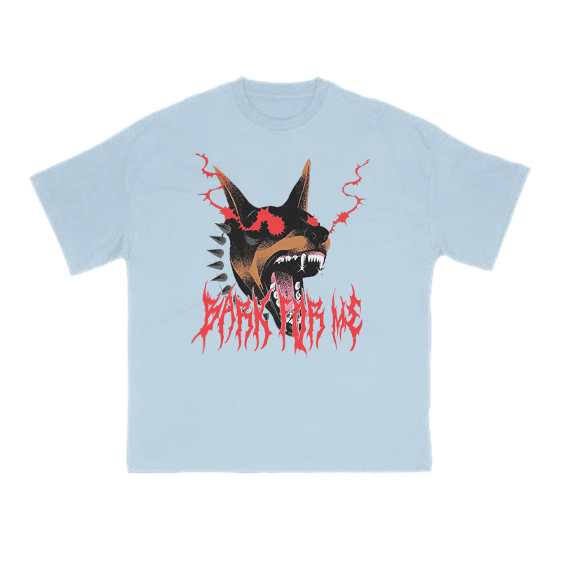 Bark For Me Snarling Doberman Print T-shirt - Light Blue - US16-18(2XL) - image 11