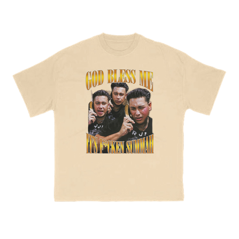 God Bless Me It's F*cken Summah Print T-shirt - Apricot - US16-18(2XL) - image 5