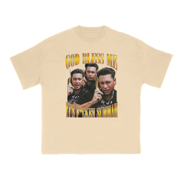 God Bless Me It's F*cken Summah Print T-shirt - Apricot - US16-18(2XL) - image 5