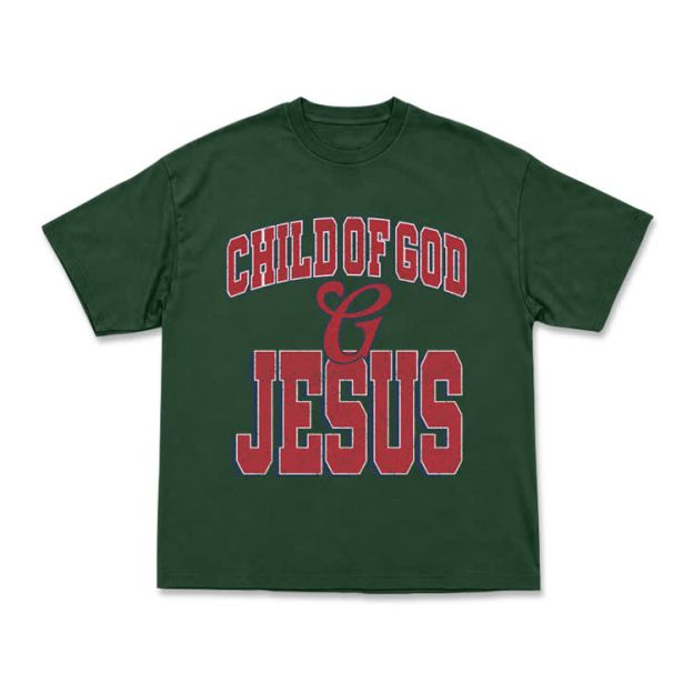 Vintage Child of God and Jesus Graphic T-Shirt - Green - US16-18(2XL) - image 11