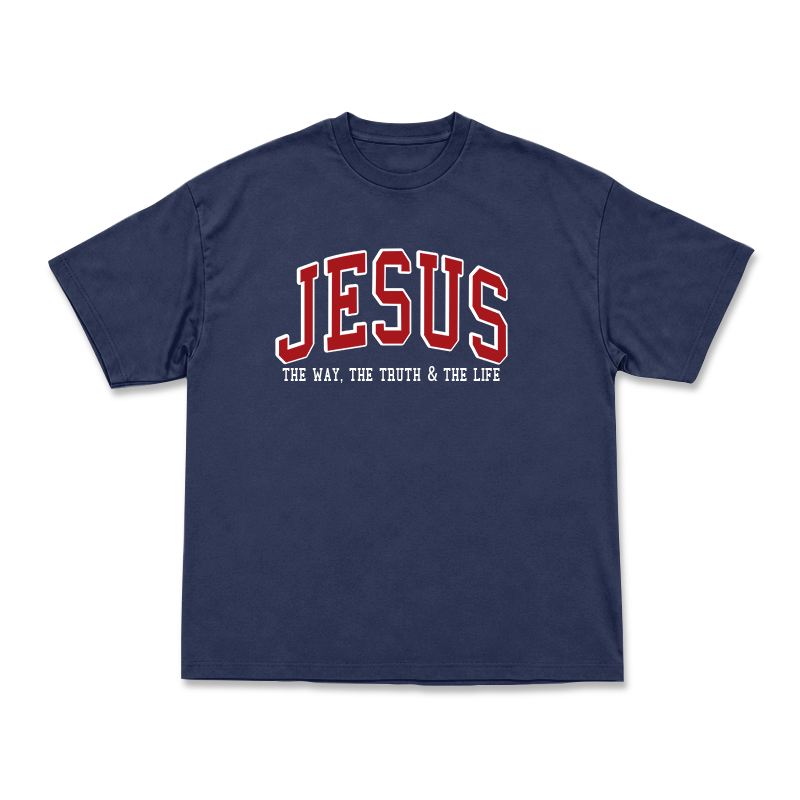 Jesus The Way The Truth & The Life Print T-Shirt - Navy Blue - US16-18(2XL) - image 12