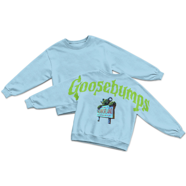 Vintage Goosebumps Back Graphic Round Neck Sweatshirt - Blue - US16-18(2XL) - image 6