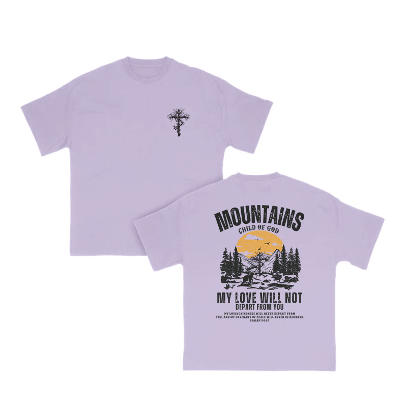 Unisex 100% Cotton MOUNTAINS Western Style Print T-shirt