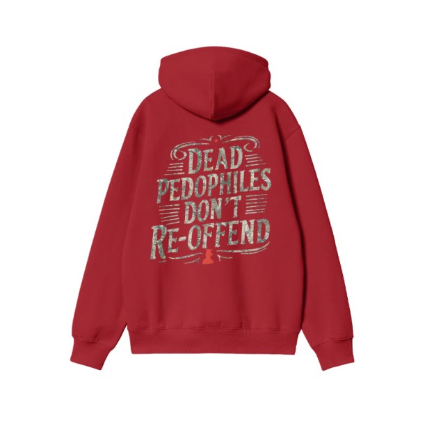 Creative Dead Pedophiles Don't Re-offend Protect The Innocent Dead Leaves Camouflage Print Hoodie - Red - US16-18(2XL) - image 7