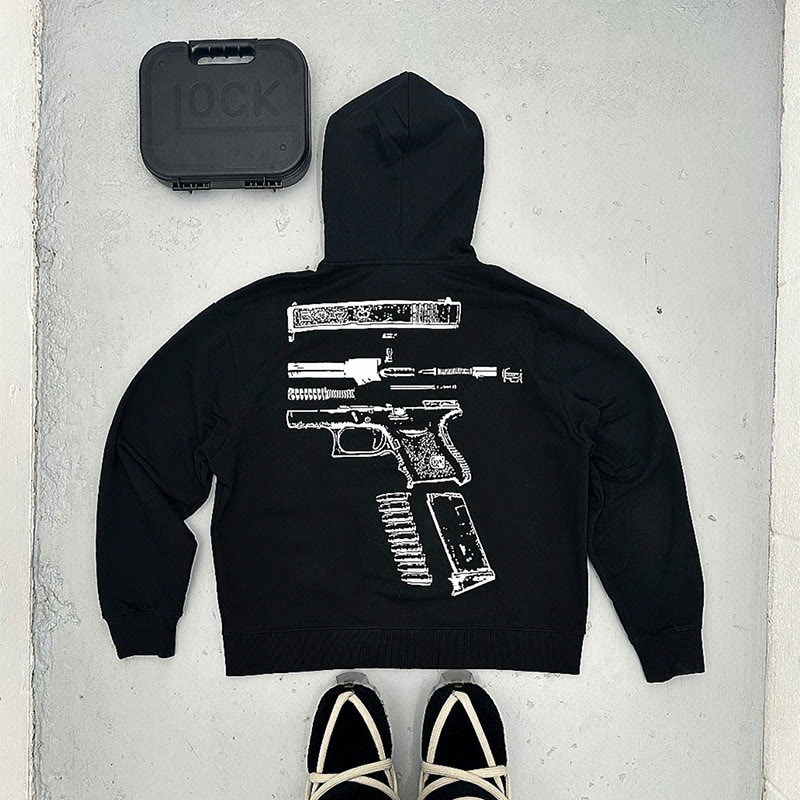 In Glock We Trust Print Hoodie
