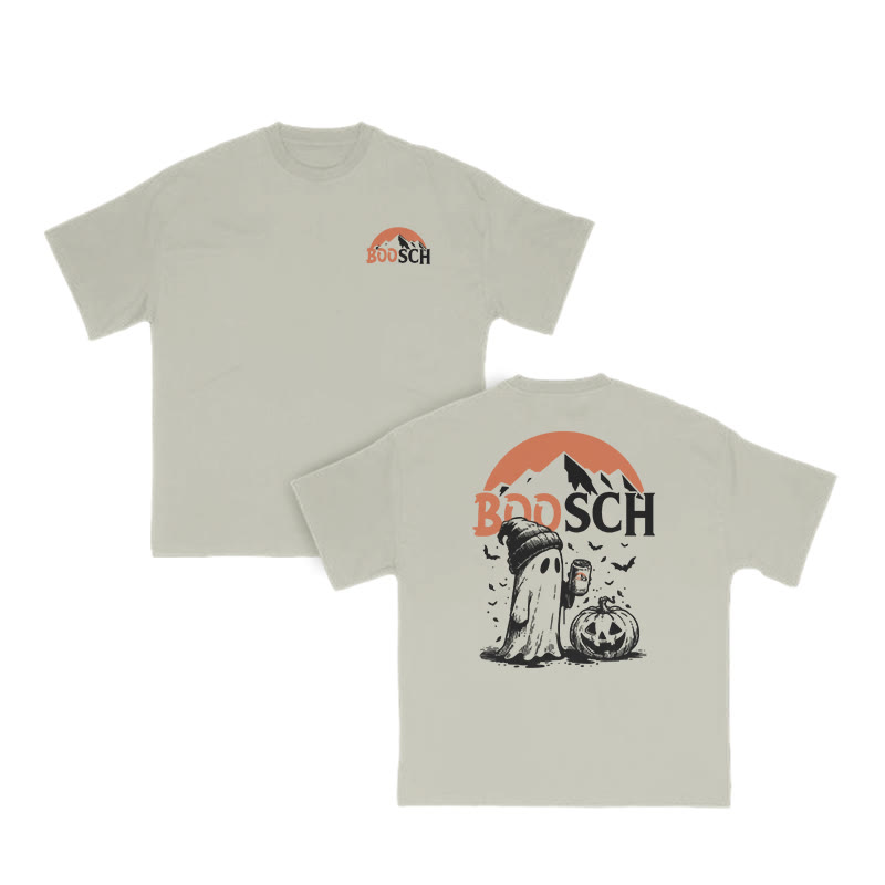 Unisex Funny Boosch Pumpkin Halloween Print T-shirt - Warm Grey - US16-18(2XL) - image 5