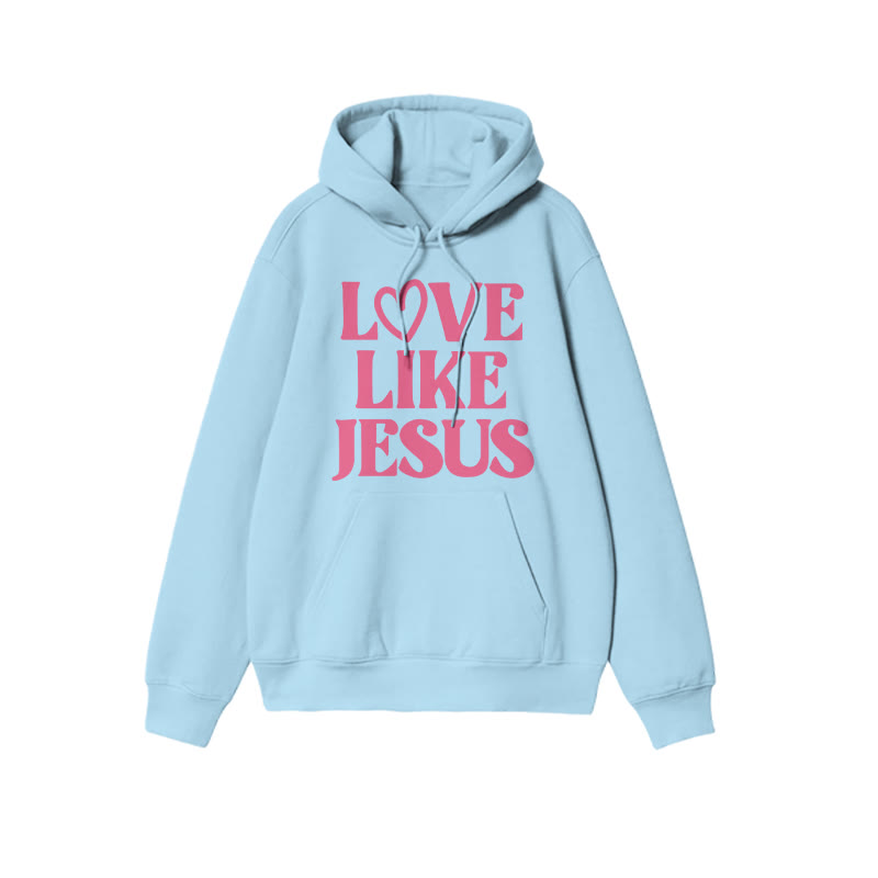 Love Like Jesus Valentine's Day Print Causal Hoodie - Blue - US16-18(2XL) - image 8