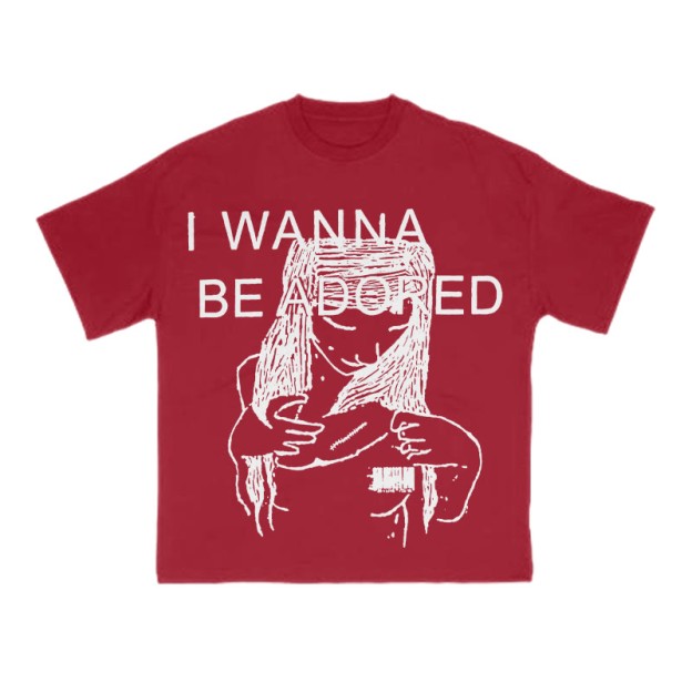 I Wanna Be Adored Print T-shirt - Red - US16-18(2XL) - image 9