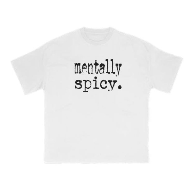 Mentally Spicy Print T-shirt - White - US16-18(2XL) - image 3
