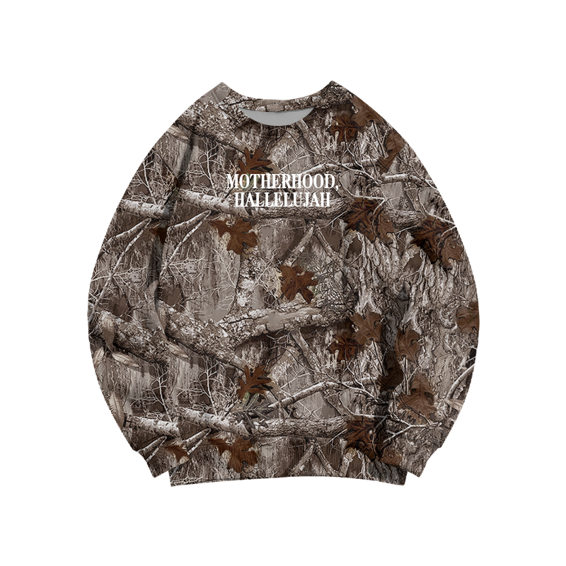 Vintage Camo MOTHERHOOD HALLELUJAH  Print Sweatshirt - Dark Brown Camo - 3XL - image 14