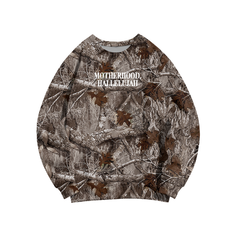 Vintage Camo MOTHERHOOD HALLELUJAH  Print Sweatshirt - Dark Brown Camo - 3XL - image 14