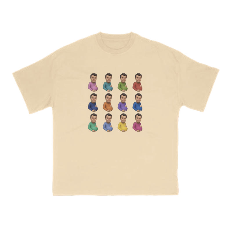 Funny Pregnant Men Print T-shirt - Apricot - US16-18(2XL) - image 5