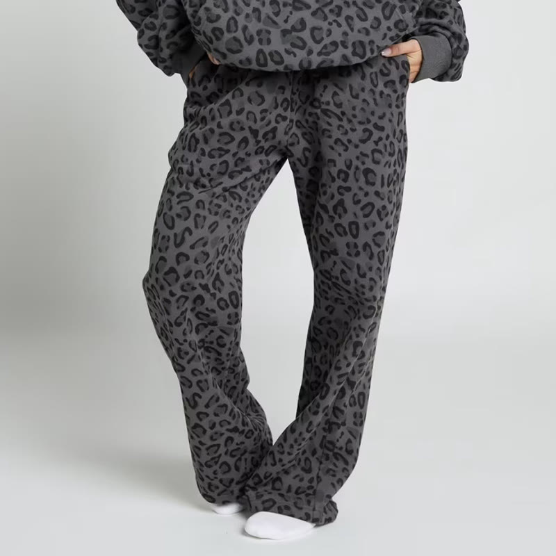 Leopard Design Print Causal Pants - Dark Grey - 5XL - image 6