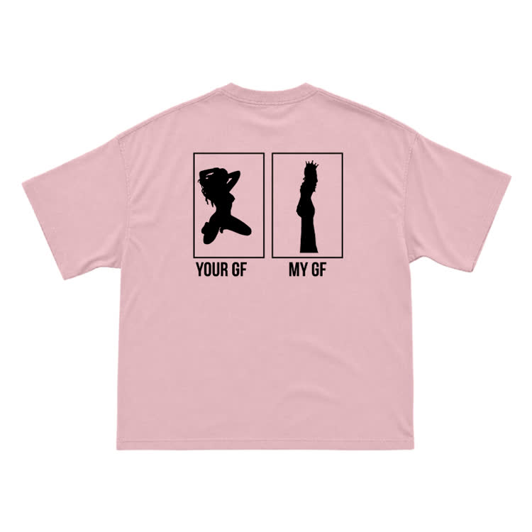 Your GF My GF Statement Short Sleeve T-Shirt - Pink - US16-18(2XL) - image 7