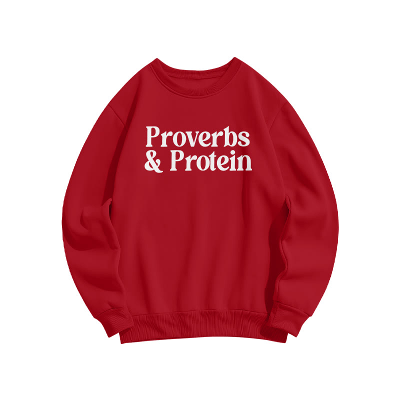 Proverbs & Protein Print Sweatshirt - Red - US16-18(2XL) - image 8