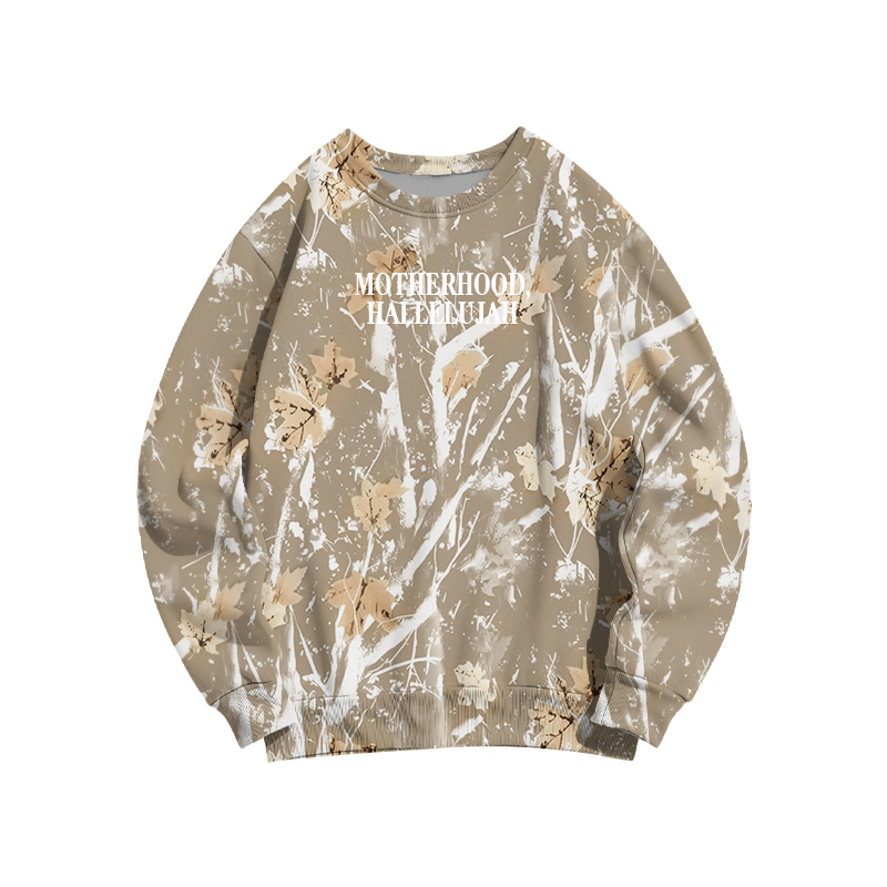 Vintage Camo MOTHERHOOD HALLELUJAH  Print Sweatshirt - Khaki Camo - 3XL - image 10