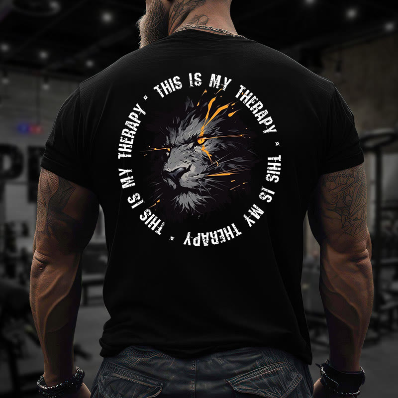 Gym 100% Cotton This Is My Therapy Print T-shirt - image 5