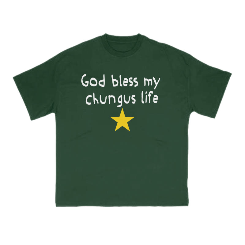 God Bless My Chungus Life Print T-shirt - Green - US16-18(2XL) - image 7