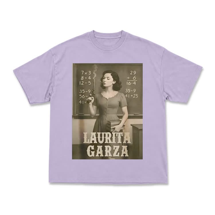 Vintage Laurita Garza Graphic Print T-shirt - Purple - US16-18(2XL) - image 5