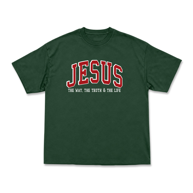 Jesus The Way The Truth & The Life Print T-Shirt - Green - US16-18(2XL) - image 15