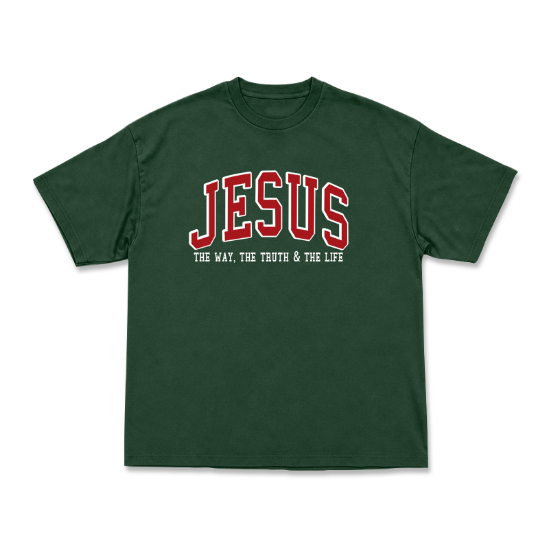 Jesus The Way The Truth & The Life Print T-Shirt - Green - US16-18(2XL) - image 15