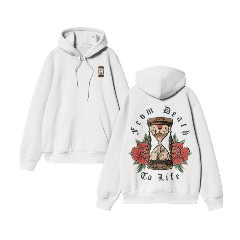 Unisex From Death Go Life John 5:24 Print Hoodie - White - US16-18(2XL) - image 3