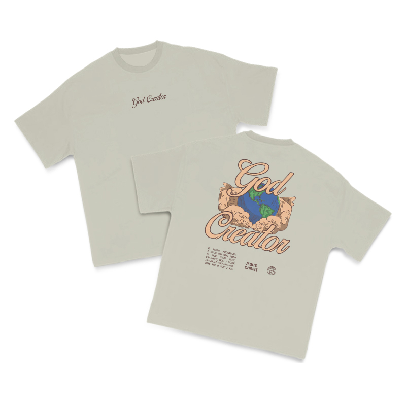 God Creator Print T-shirt - Warm Grey - US16-18(2XL) - image 10