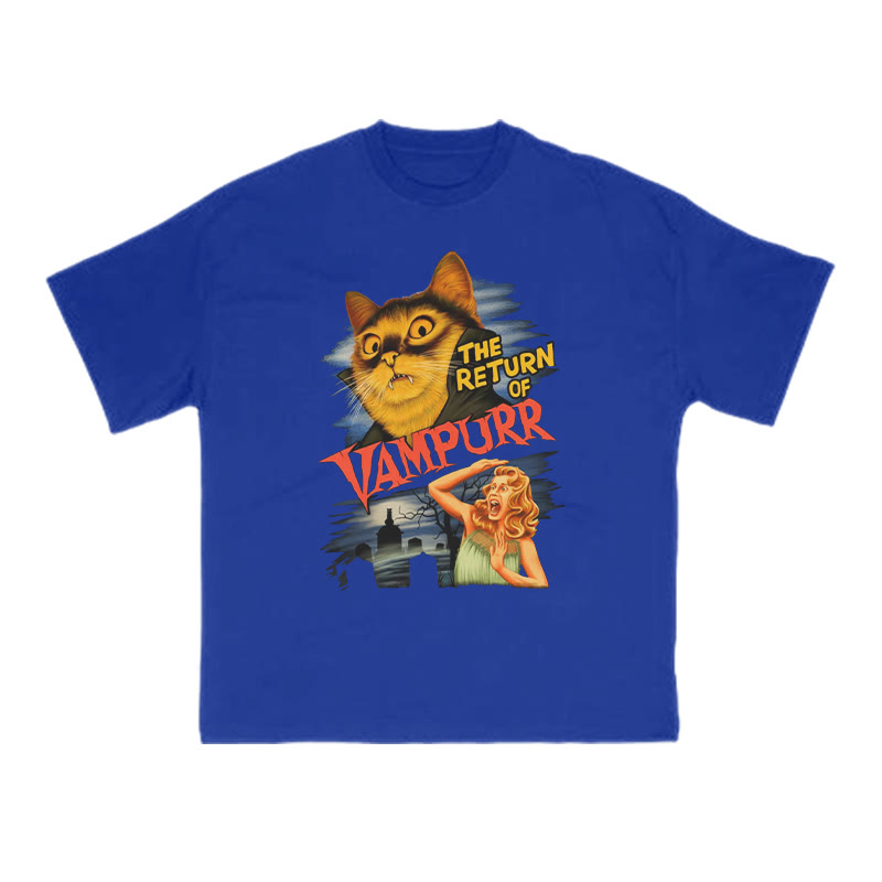 The Return Of Vampurr Cat Print T-shirt - Blue - US16-18(2XL) - image 7