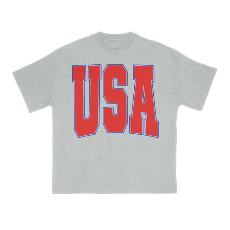 USA Print T-shirt - Grey - US16-18(2XL) - image 4