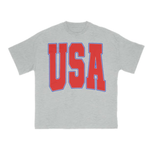 USA Print T-shirt - Grey - US16-18(2XL) - image 4