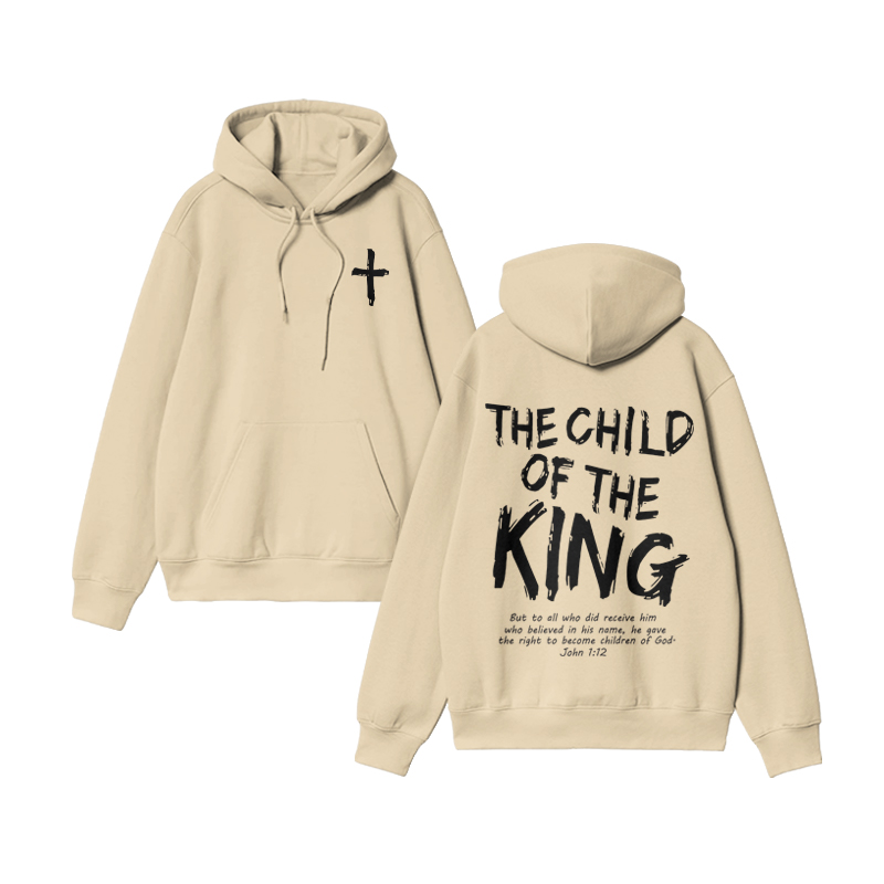 Unisex The Child Of The King John 1:12 Print Hoodie - Apricot - US16-18(2XL) - image 5