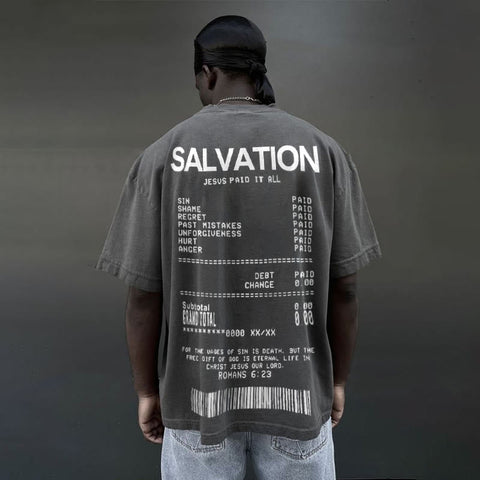 Jesus Paid It All Salvation Receipt Print T-shirt